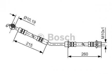 Шланг торм. пер. лев. TOYOTA Yaris -13 BOSCH 1987481409