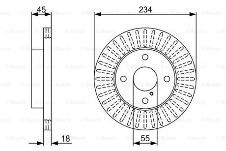 MAZDA Диск тормозной передний 323 -98 BOSCH 0986479V65