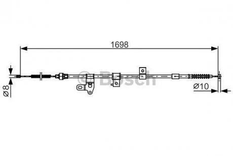 Трос торм. прав. TOYOTA Corolla -07 BOSCH 1987482346