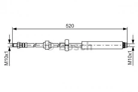 PEUGEOT Шланг тормозной пер 208 12- BOSCH 1987481436