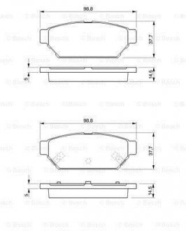 MITSUBISHI Тормозные колодки задн.Carisma 95- BOSCH 0986424464 (фото 1)