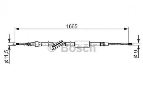 Трос торм. зад. лев. прав. AUDI TT -06 BOSCH 1987477249