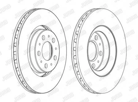 VOLVO Гапльмівний диск перед. S60 I (384) 2.4 00-10, S80 I (184) 2.5 TDI 99-06 Jurid 562173JC-1