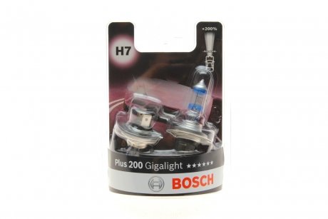 Автолампа H7 12V 55W PX26d Plus 200 Gigalight (BL/к-кт 2 шт.) BOSCH 1987301436