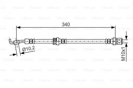 Шланг гальм. задн. прав. DAEWOO Nubira BOSCH 1987481627