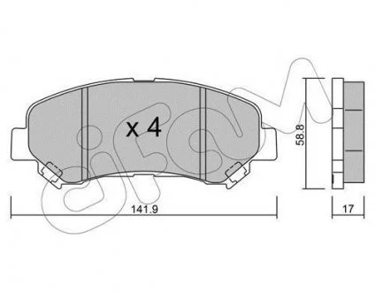 Гальмівні колодки пер. QASHQAI I/QASHQAI II/ X-TRAIL 1.5D-2.5 07- CIFAM 822-792-0