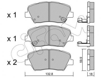 Гальмівні колодки пер. Hyundai Genesis/KIA Carens 1.7-3.0 10- CIFAM 822-1026-0