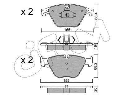 Гальмівні колодки перед. BMW 5 (F10) 10- (ATE) (155,1x68,5x18,9) CIFAM 822-918-0