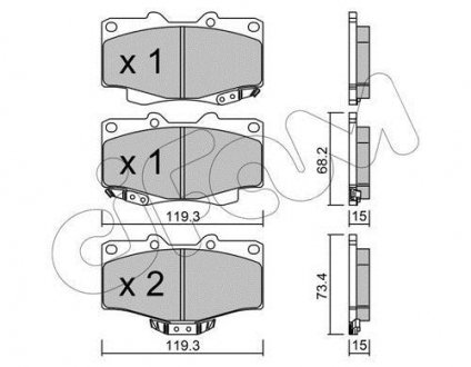 Колодки гальмівні пер. Land Cruiser/Hilux/4 Runner/Taro 89- CIFAM 822-129-0