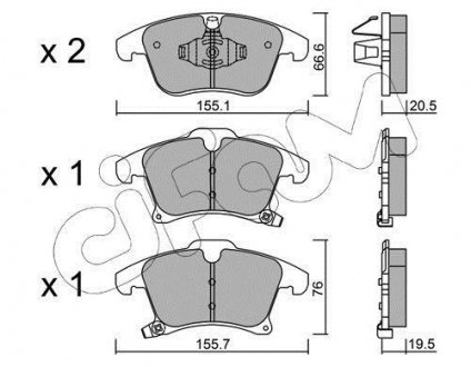 Гальмівні колодки перед. Ford Galaxy/Mondeo V 1.0-2.5 12- CIFAM 822-1039-0 (фото 1)