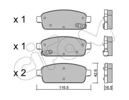 Гальмівні колодки зад. AVEOC/AMPERA/ASTRA 1.3D-2.0D 09- CIFAM 822-840-0