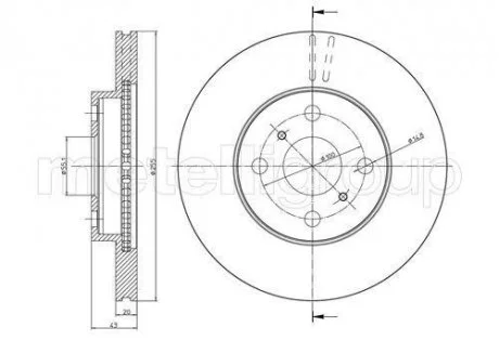 Диск гальмівний (передній) Toyota Yaris 1.0 99-05 CIFAM 800-717C
