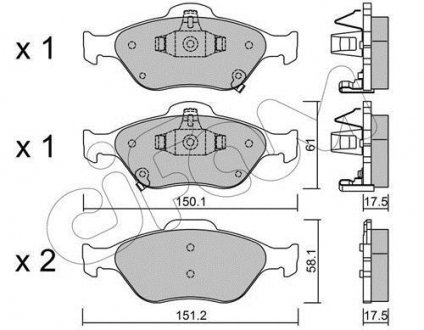 Гальмівні колодки перед. Toyota Yaris 05- (ATE) CIFAM 822-316-1