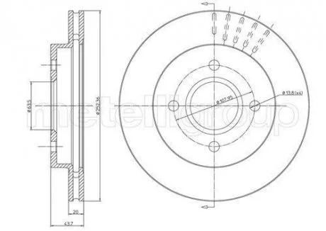 Гальмівний диск задн. Mondeo/Scorpio (93-01) CIFAM 800-317