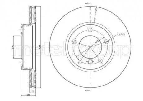 Гальмівний диск перед. E36/E46/E85 (89-09) CIFAM 800-474C