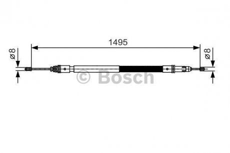 FIAT трос ручного гальма Scudo,Expert 07- BOSCH 1987482118 (фото 1)