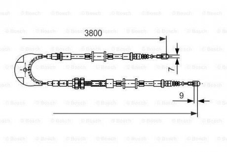 FORD трос ручного гальма задн. Scorpio 96- BOSCH 1987477731