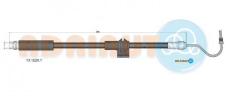 FORD шланг гальмівний задн. прав. FIESTA 2.0 05-08 ADRIAUTO 13.1220.1