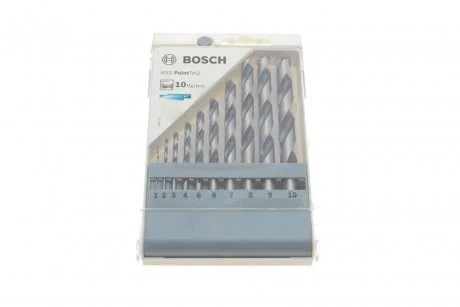 Набір свердл HSS PointTeQ (1-10mm) К-кт 10 шт. BOSCH 2 608 577 348