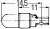 Лампа розжарювання, T5 12V 1,2W W 2 x 4,6d white HELLA 8GA 007 997-011 (фото 2)