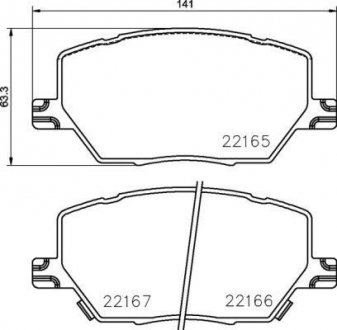 Комплект гальмівних колодок з 4 шт. дисків BREMBO P23164 (фото 1)