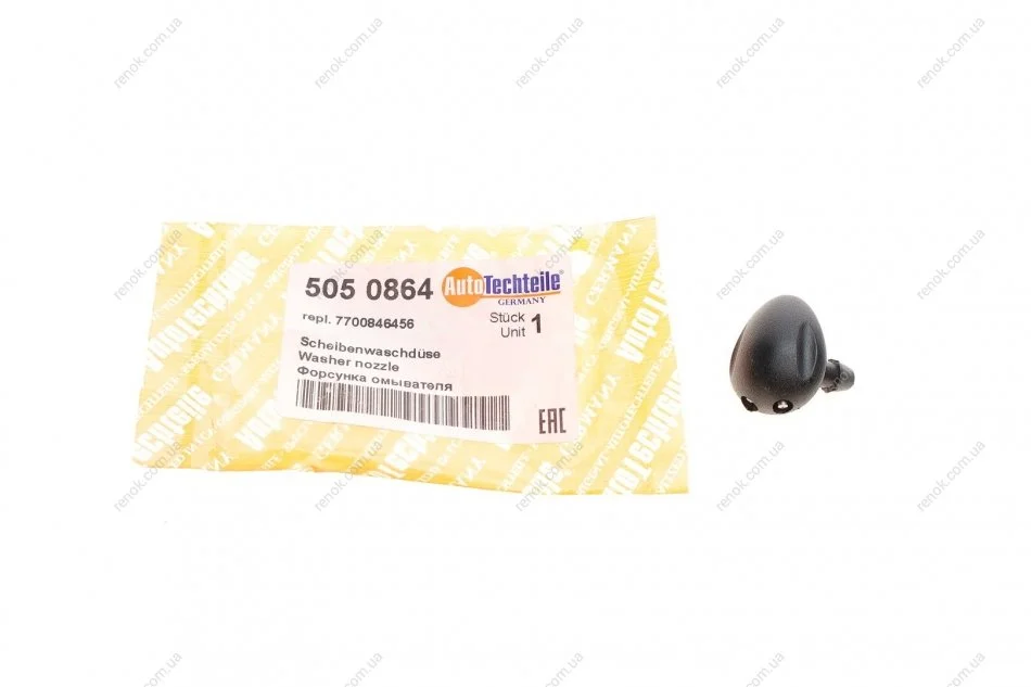 Форсунка омывателя стекла Renault Dokker 13-/Logan 07-/Sandero 12 AUTOTECHTEILE 505 0864 (фото 1)