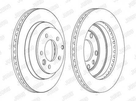 VW Диск тормозной задн. (330*28) Audi Q7,Touareg,Porsche Cayenne 02- Jurid 562393JC-1