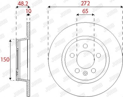 VW Диск гальмівний задн.Audi A3 08-Golf VI 08-, Caddy IIISkodaSeat Jurid 563255JC