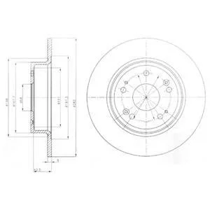HONDA диск гальмівний задн. Accord 08- Delphi BG4249