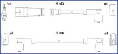 VW К-кт высоковольтных проводов Golf III,Polo,Vento,Seat 1.4/1.6 HITACHI 134707 (фото 1)