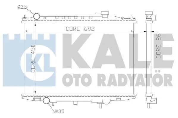 Радиатор охлаждения Nissan NP300 (08-), Pick Up (98-) 2.5D KALE OTO RADYATOR Kale oto radyator 362900 (фото 1)
