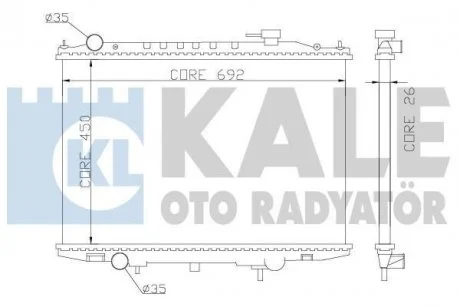 Радиатор охлаждения Nissan NP300 (08-), Pick Up (98-) 2.5D KALE OTO RADYATOR Kale oto radyator 362900