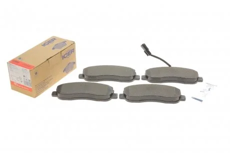 Колодки гальмівні (передні) Renault Master III/Opel Movano B/Nissan NV400 10- (+датчик) ICER LM1999