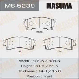 Колодка тормозная передняя MASUMA MS5239 (фото 1)