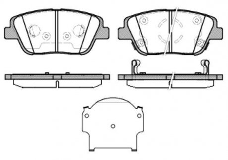 Колодки тормозные диск. перед. (Remsa) Hyundai Nf v 2.0 05-10,Kia Optima 1.7 10- WOKING P15233.02 (фото 1)