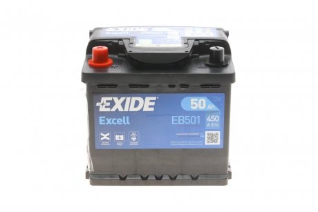 Аккумуляторная батарея 50Ah/450A (207x175x190/+L/B13) Excell EXIDE EB501 (фото 1)