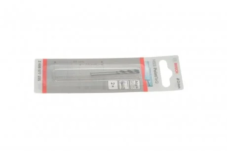Набір свердл HSS PointTeQ (2.0mm) К-кт 2 шт. (по металу) BOSCH 2 608 577 155