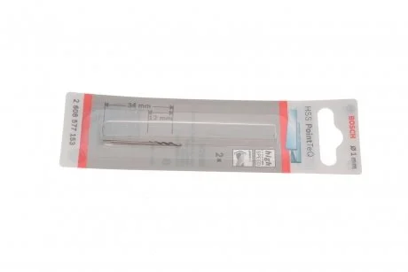 Набір свердл HSS PointTeQ (1.0mm) К-кт 2 шт. (по металу) BOSCH 2 608 577 153