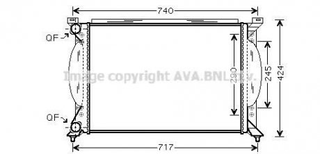 Радіатор охолодження двигуна Audi A4 04>08 1,6-2,0i MT AVA AVA COOLING AI2195