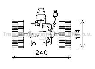 Вентилятор обігрівача салону BMW 5 E60 (03-), BMW 6 E63-E64 (04-) AVA AVA COOLING BW8491