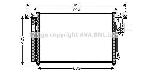 Радіатор кондиціонера Hyundai Santa Fe II 2,2d 2,7i 06> AVA AVA COOLING HY5176D (фото 1)