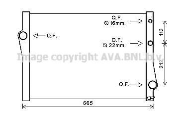 Радіатор охолодження двигуна BMW X5 (E70) (06-13) 30d 35d 40d AT, X5 (F15) (13-18) 25d 28i 30d 35i 40d 40e-hybrid AT AVA AVA COOLING BWA2471