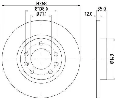 Диск гальмівний з покриттям PRO; задн. Hella pagid 8DD 355 120-491