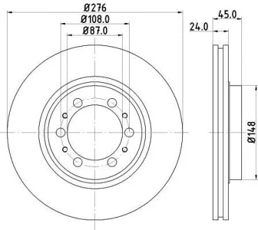 HELLA MITSUBISHI гальмівний диск передн. Pajero 90 - (276*24) Hella pagid 8DD 355 105-131