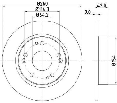 Диск гальмівний з покриттям PRO; задн. Hella pagid 8DD 355 118-991