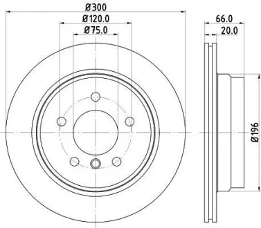 HELLA BMW Диск гальмівниий задн.1 E81/87,3 E90,X1 E84 05- Hella pagid 8DD 355 117-831
