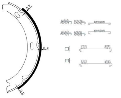 HELLA DB Щоки ручного гальма DB203 (164*20) з кріпленням. Hella pagid 8DA 355 050-431