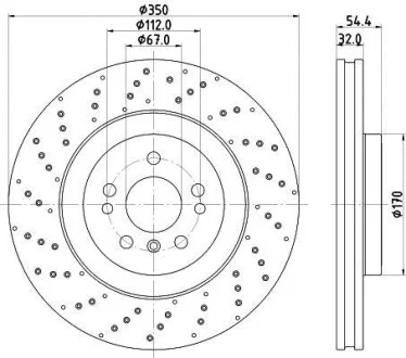 Диск гальмівний PRO High Carbon; передн. Hella pagid 8DD 355 122-541