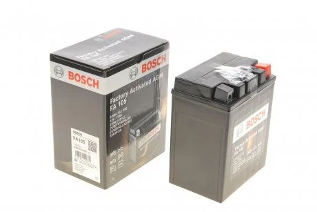 Аккумуляторная батарея 12Ah/200A (133x90x164/+R/B0) (AGM) (мото) Factory Activated AGM BOSCH 0 986 FA1 050