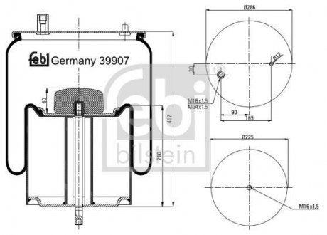 Пневмоподушка FEBI FEBI BILSTEIN 39907